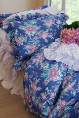 Sample Set #20  Austin Rose Twin Duvet Set-True Blue