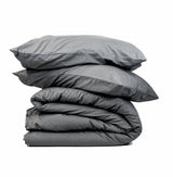 Perfect  Poplin Duvet Set-Storm - Linen Salvage Et Cie