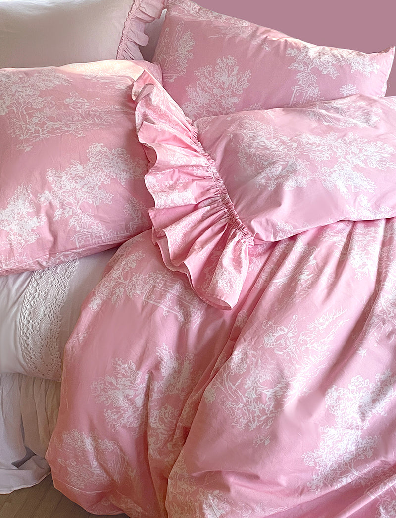 New! Colette Toile Bedding - Petal Pink