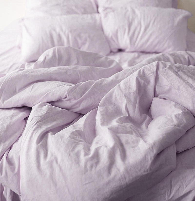 Vintage Wash Linen Duvet Set - Lilac