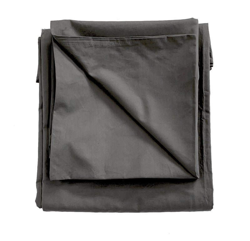 Perfect  Poplin Duvet Set-Storm - Linen Salvage Et Cie