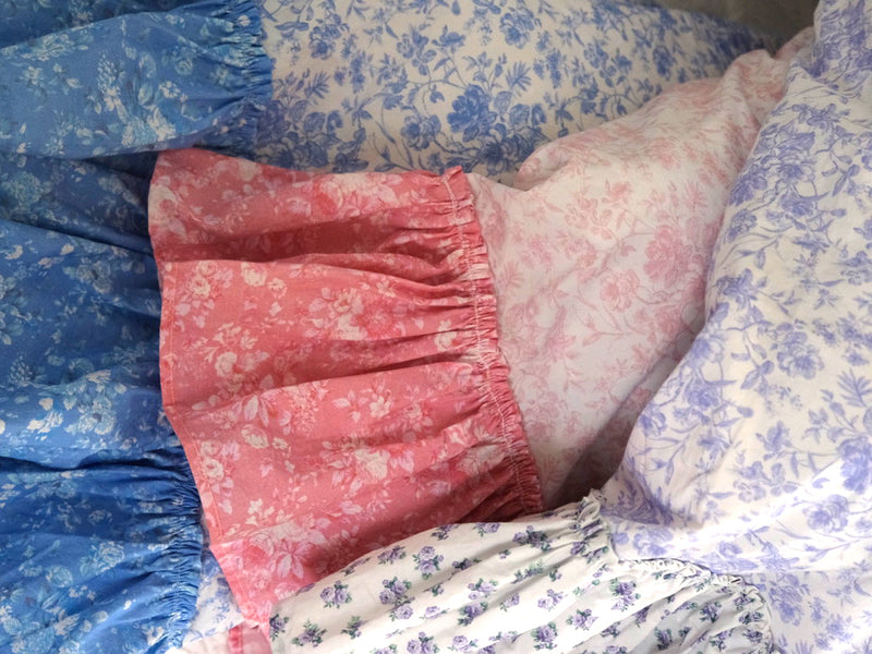 MIXED UP  RUFFLE PRINT PILLOWCASES - Linen Salvage Et Cie