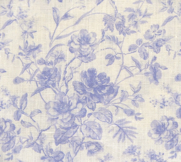 French Toile Fabric- Lilac - Linen Salvage Et Cie