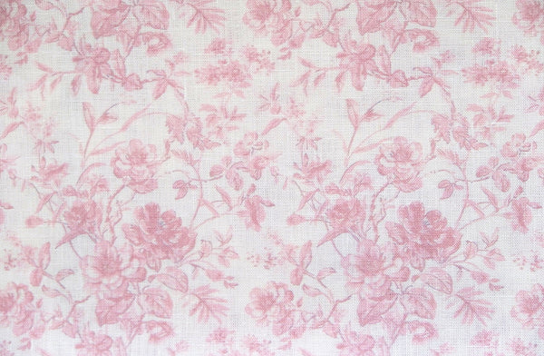 French Toile Fabric-Soft Rose - Linen Salvage Et Cie