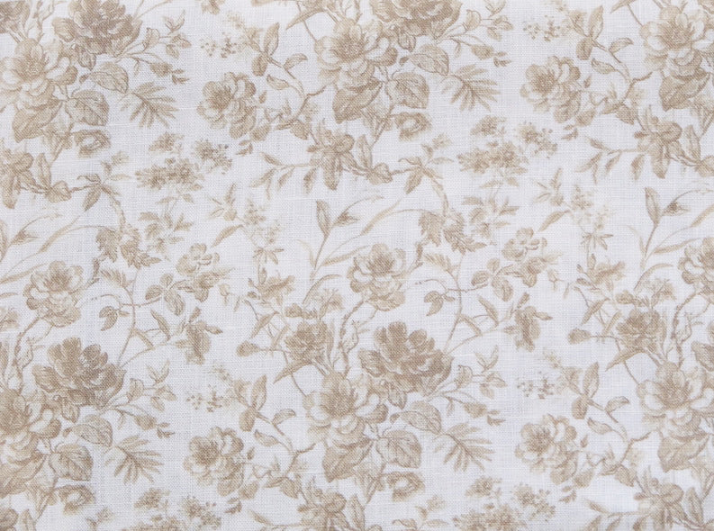 French Toile Fabric-Wheat - Linen Salvage Et Cie