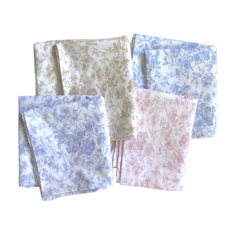 French Toile Print Bandana-Soft Grey - Linen Salvage Et Cie
