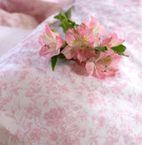 French Toile Full Queen 3 Pc Set - Soft Rose - Linen Salvage Et Cie