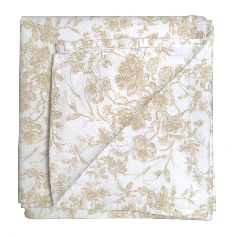 French Toile Print Bandana-Wheat - Linen Salvage Et Cie