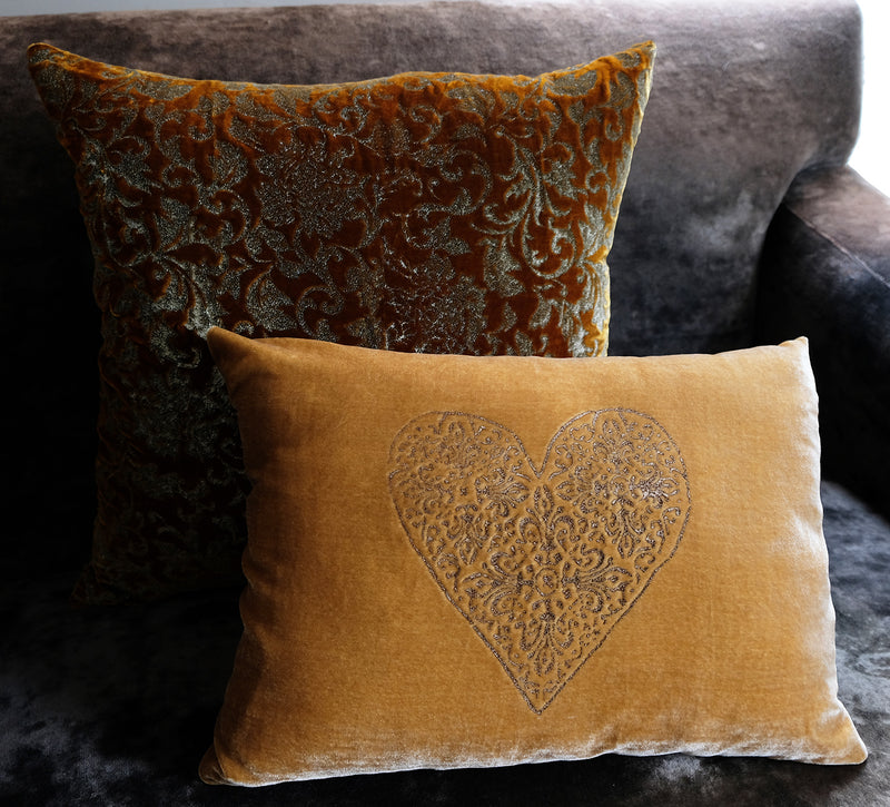 Grace Silk Velvet Hand Embossed Boudoir - Gold