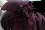 NEW! Gypsy Ruffle Linen Collection - Aubergine - Linen Salvage Et Cie