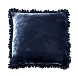 Petite Silk Velvet Ruffle Linen Collection - Indigo - Linen Salvage Et Cie