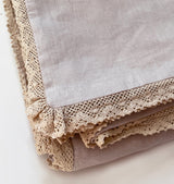 Collector's item- Vintage Crochet Linen King Duvet - Soft Lilac