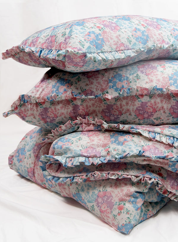 New! Mabel Patchwork Petite Ruffle Bedding - Pastel - Linen Salvage Et Cie