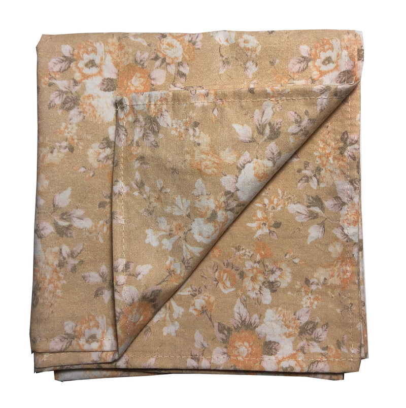 Petite Bouquet Printed Bandana-Wheat - Linen Salvage Et Cie