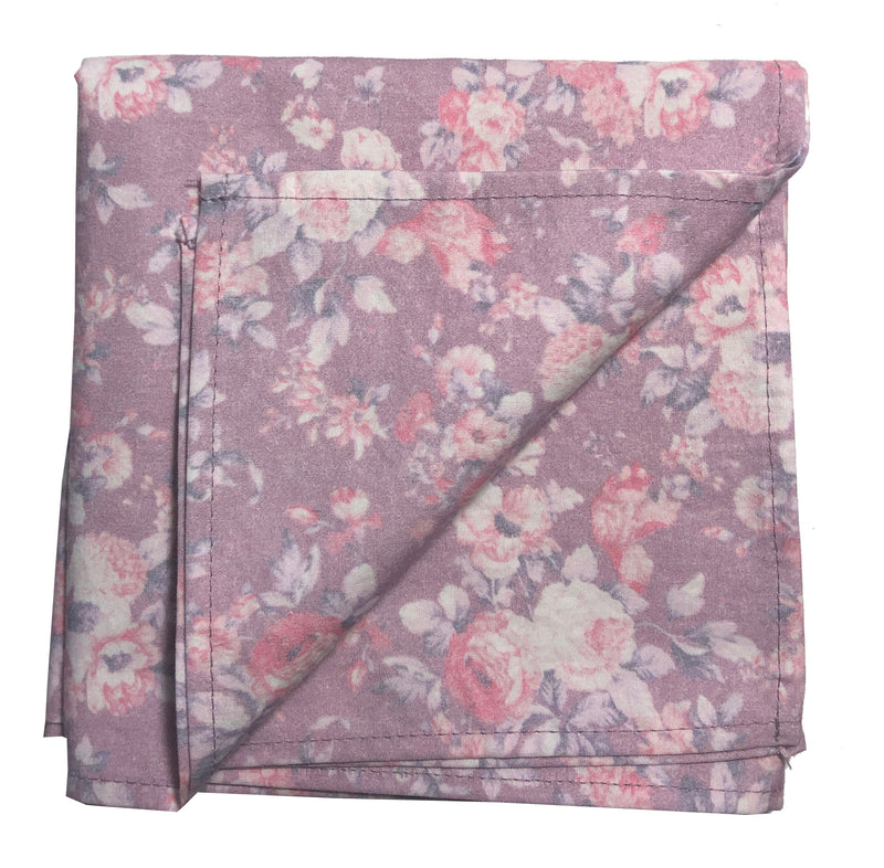 Petite Bouquet Printed Bandana-Mauve - Linen Salvage Et Cie