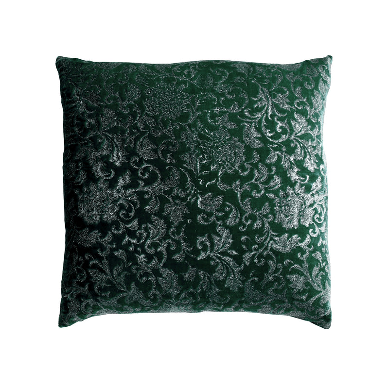 Harlot Silk Velvet Hand Embossed Pillow - Pine
