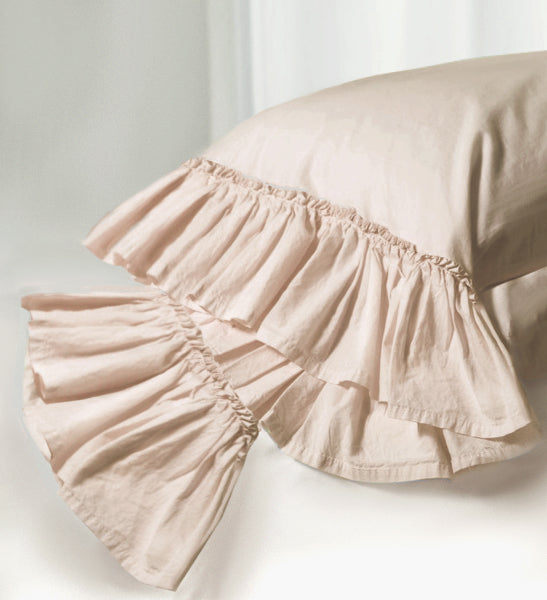 Clementine Tatter Ruffle PIllowcase  - New Colors - Linen Salvage Et Cie