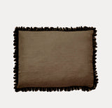 Colette Petite Silk Velvet Ruffle Linen Bed - Topaz