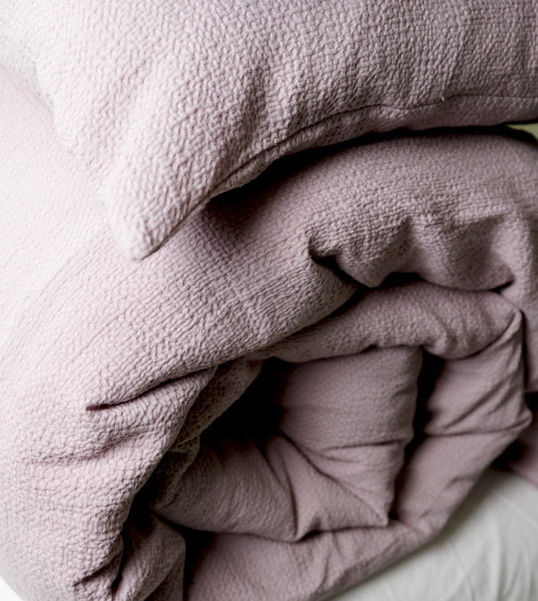 Super Comfy Soft Cotton Popcorn Cloud Texture King Duvet Set - Haze - Linen Salvage Et Cie