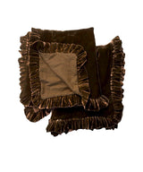 Colette Petite Silk Velvet Ruffle Linen Bed - Topaz