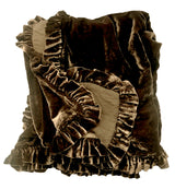 Colette Petite Silk Velvet Ruffle Linen Bed - Topaz