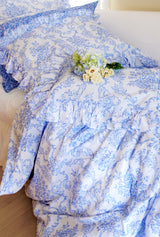 Trellis Damask Bedding - Teacup Blue