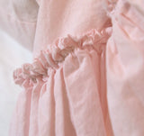 Clementine Tatter Ruffle Pillowcase Standard - Pink - Linen Salvage Et Cie