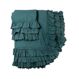 Gypsy Ruffle Linen Full/Queen 2 PC Duvet Set - Dk Teal
