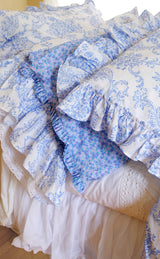 Trellis Damask Bedding - Teacup Blue