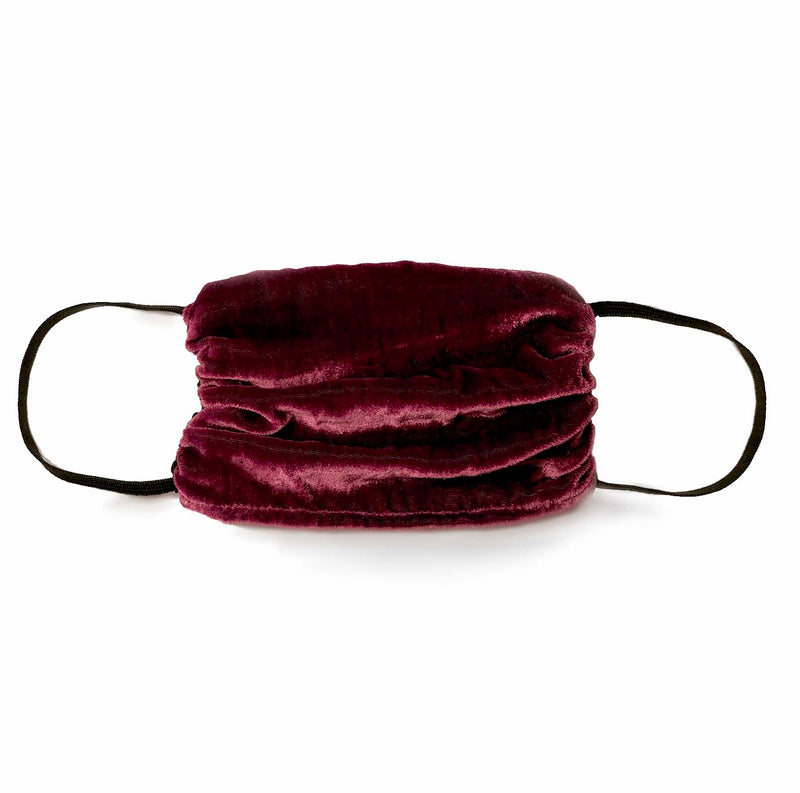 NEW! Vintage Velvet Face Mask- Wine-1 Unit - Linen Salvage Et Cie