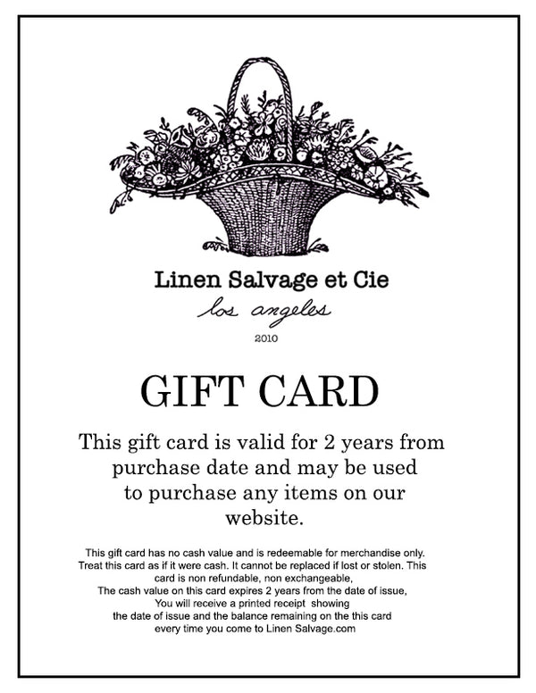 Linen Salvage et Cie Gift Card - Linen Salvage Et Cie