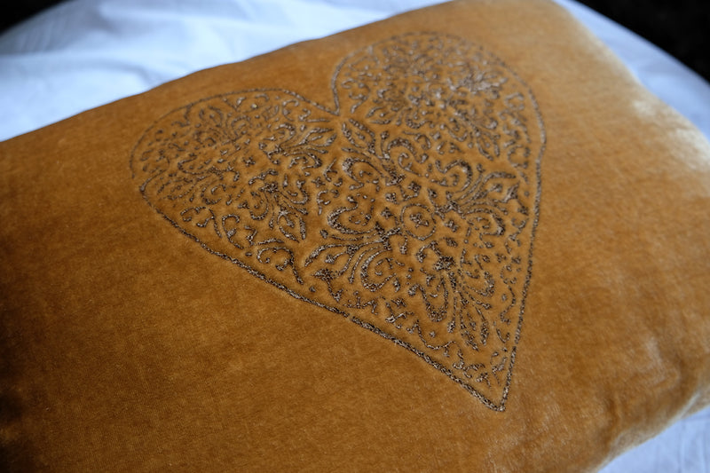 Grace Silk Velvet Hand Embossed Boudoir - Gold
